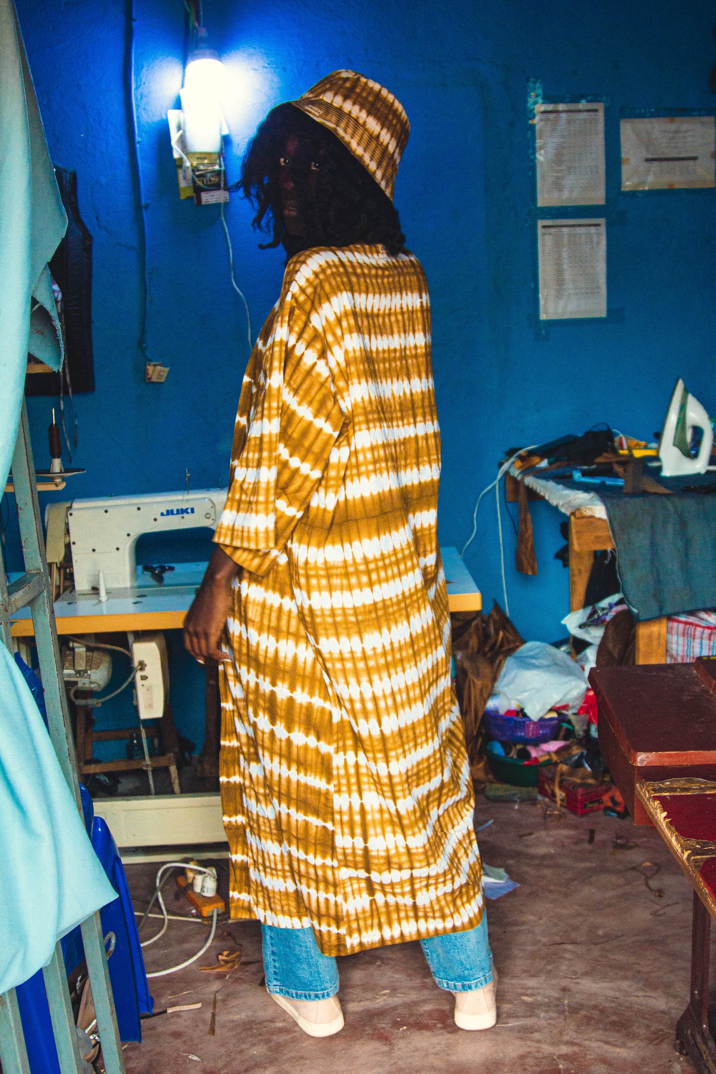 Yellow Batik Kimono (Long)