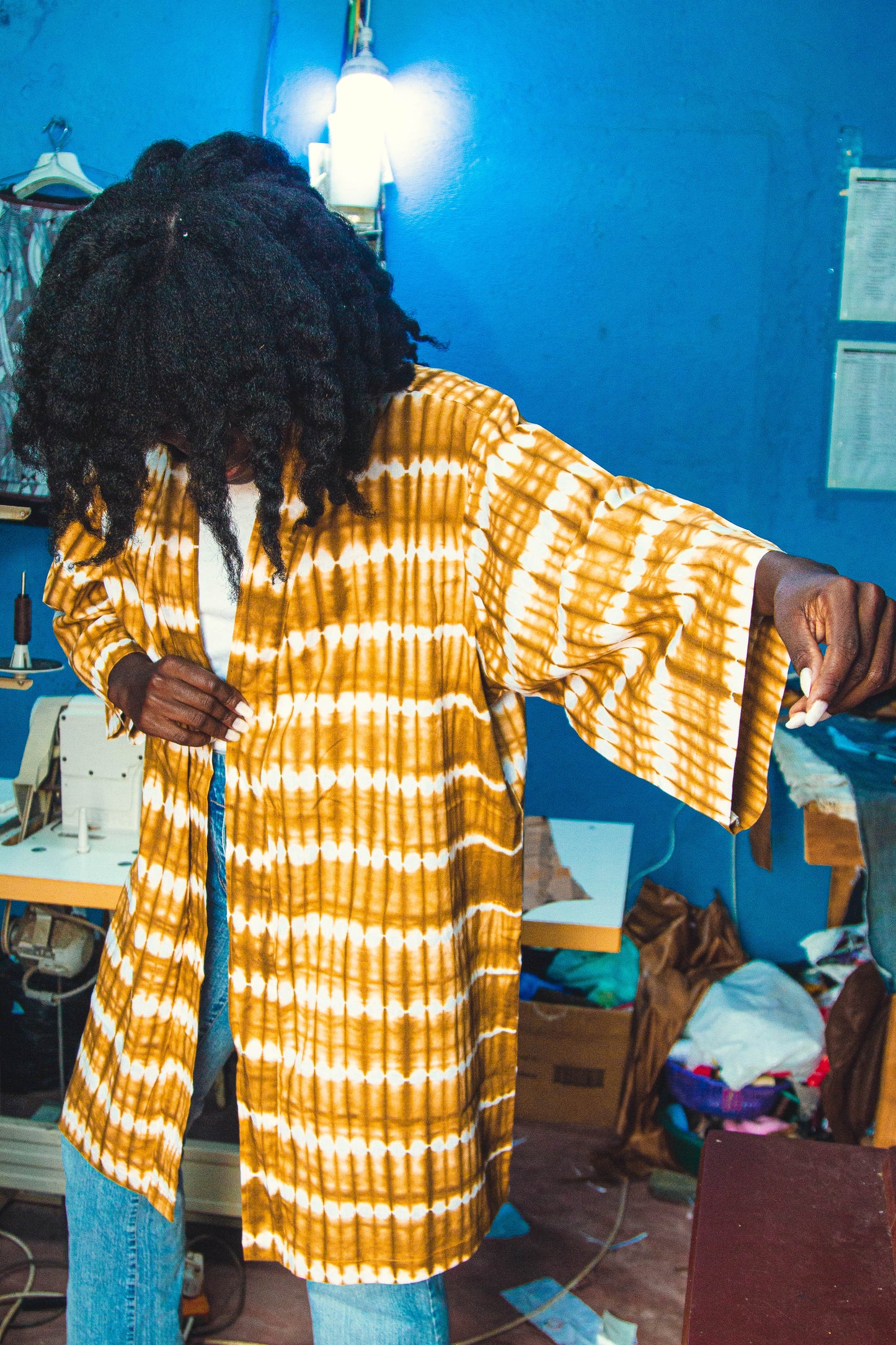 Yellow Batik Kimono (Short)
