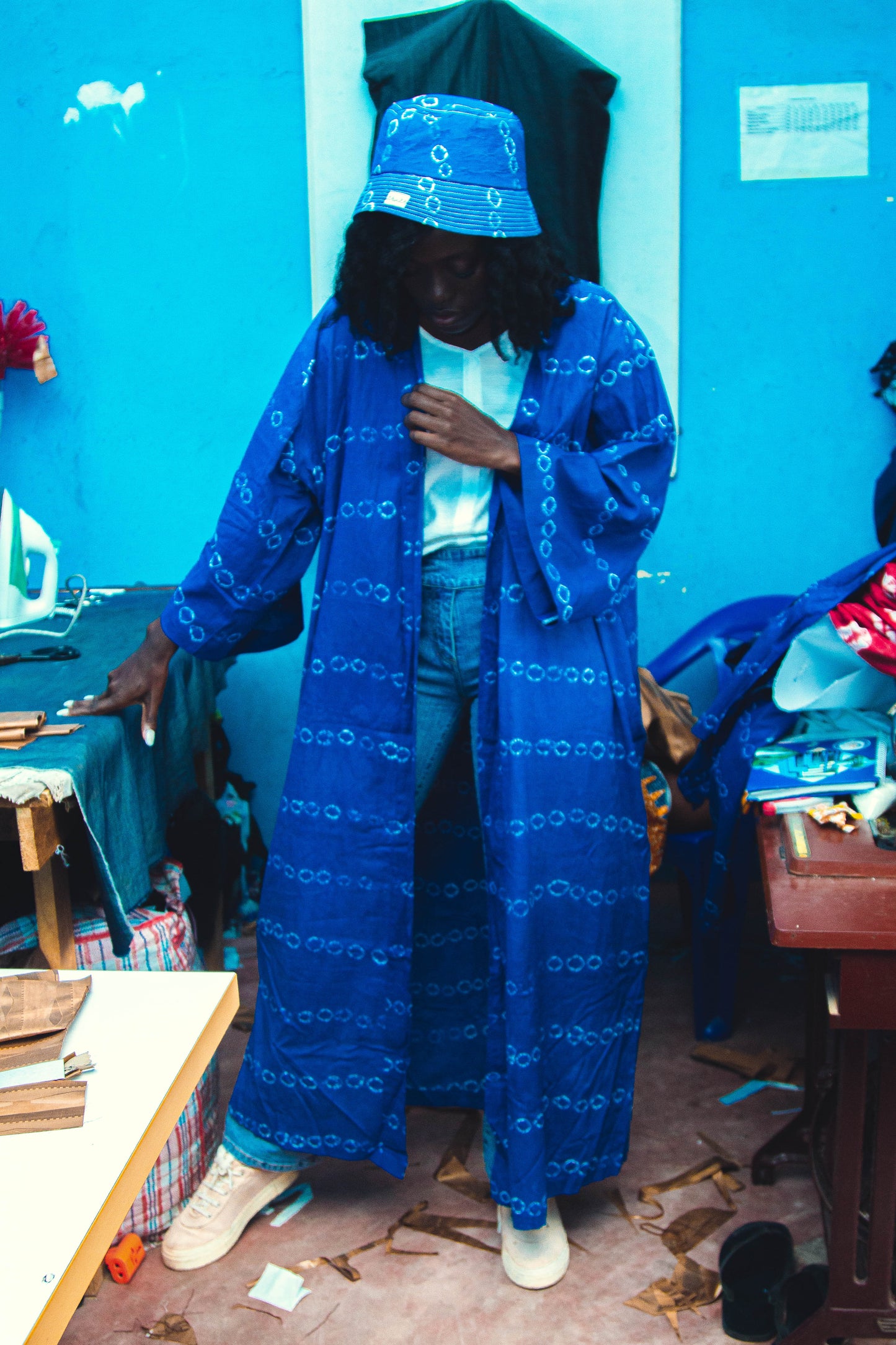 Blue Batik Kimono (Long)